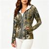 Women Lightweight Zip Up Hooded Jacket with Pockets Long Sleeve Sun Protection Printed Outdoor Activewear