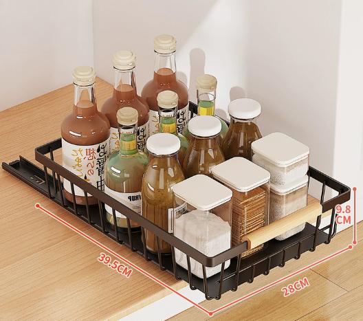 

WMMO Pull-Out Cabinet Organizer Kitchen Seasoning Jar Dish Bowl Storage Rack Multipurpose Storage Rack Slide Out Pantry Shelves