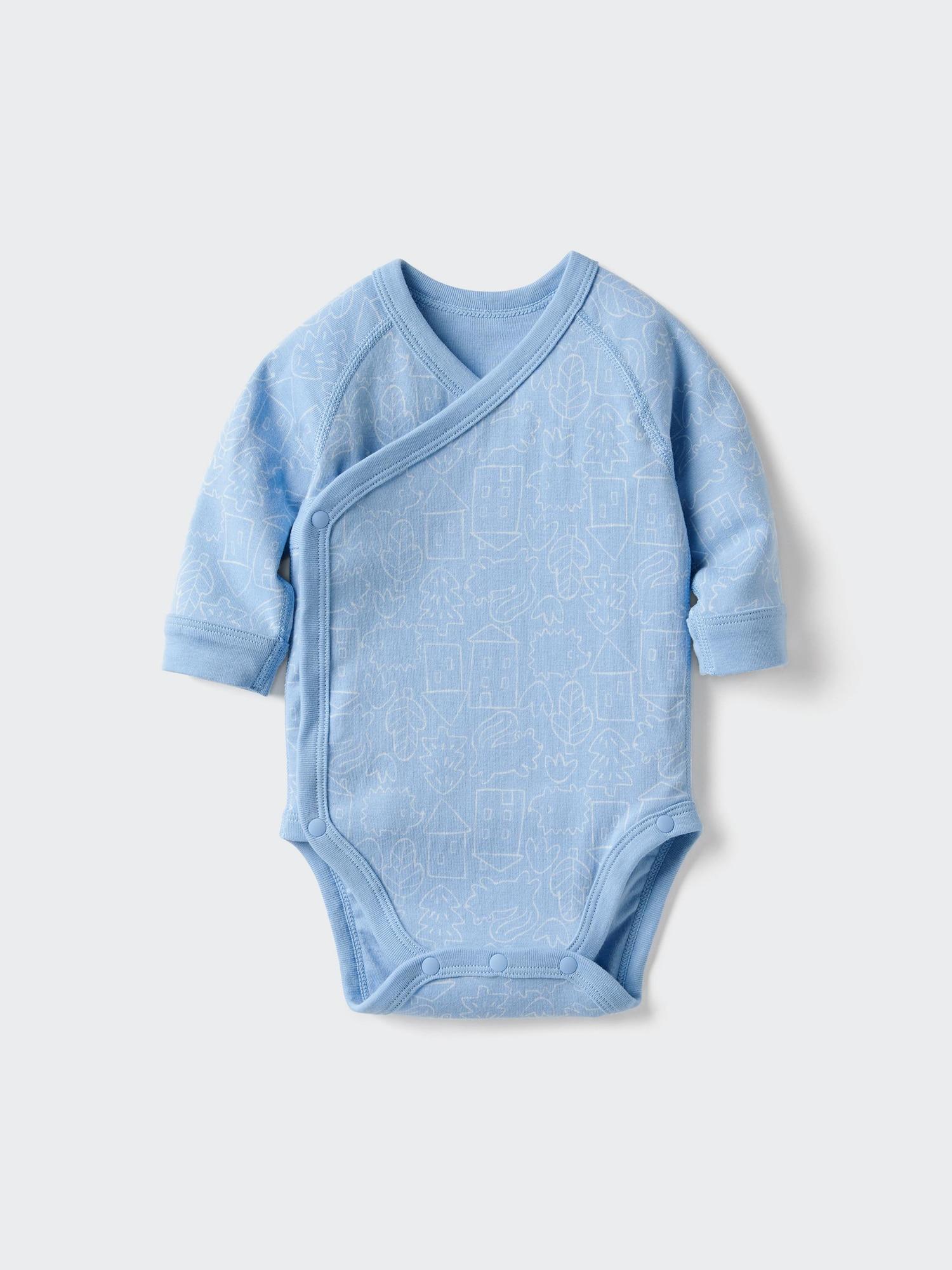 

Uniqlo Боди Bn Joy Of Print с длинным рукавом и узором 60 см 61 BLUE/BABY 60