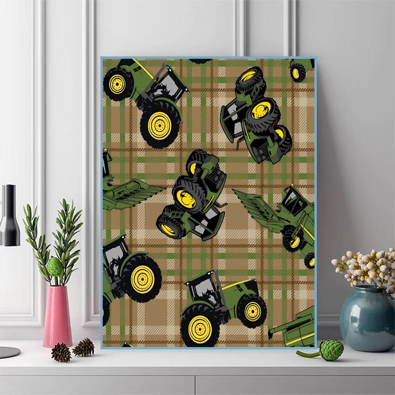 John Green Tractor 100% Round Full Drill 5D DIY Diamond Painting Embroidery Cross Stitch Rhinestone Décor