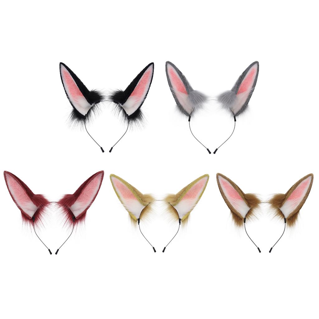 Faux Fur Plush Animal Bunny Ears Headband Furry Cute Rabbit Headwear For Parties Cosplay Costumen Accessory