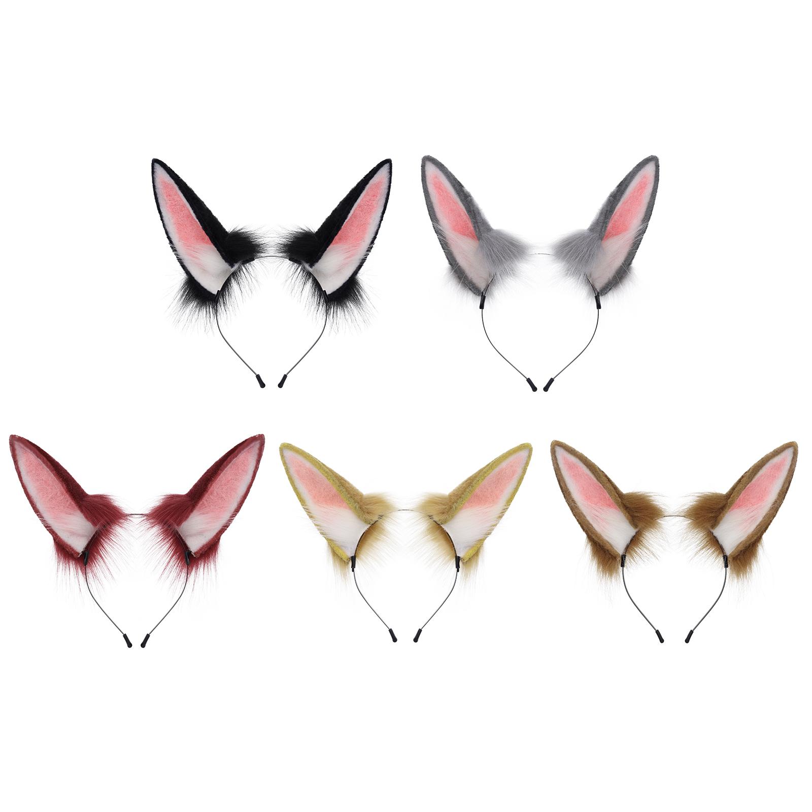 Yiran Sexy Lingerie Unisex Kids Faux Fur Plush Animal Bunny Ears Headband Furry Cute Rabbit Headwear For Parties Cosplay Costumen Accessory