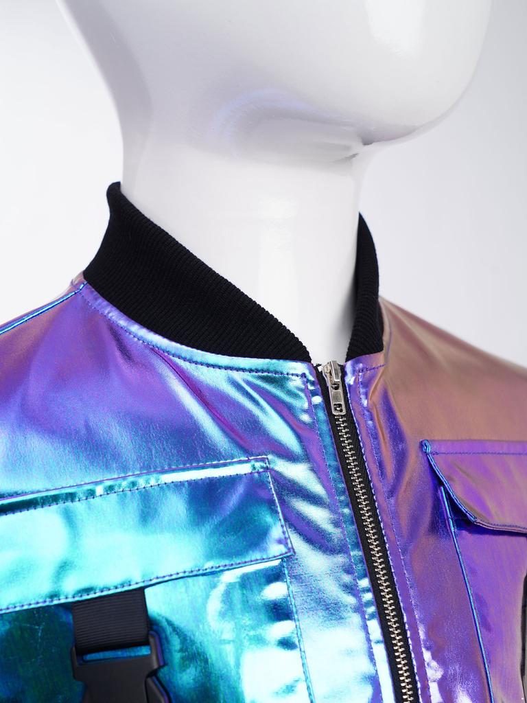 Chaleco de Jazz para Escenario para Niñas: Chaqueta Metálica con Aberturas Laterales, Bolsillos con Cremallera y Hebilla, Top de Rendimiento sin Mangas