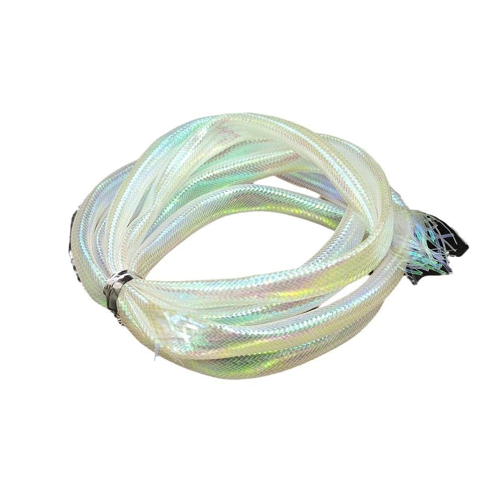 Tubo Mylar Intrecciato Bianco Perla Materiali per Legatura Mosche 2mm-10mm Rete Realistica per Corpo a Squame di Pesce per Streamer Bass Luccio Salmone