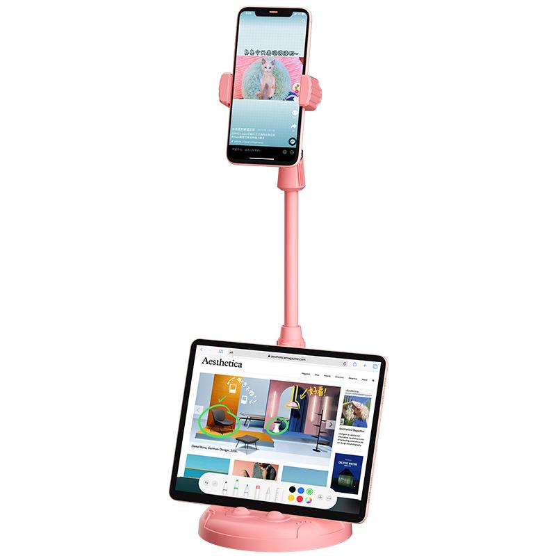 Desktop Multi-functional Phone & Tablet Holder for Creative Top-down Shooting & Home Use