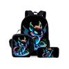 Football Print Three Piece Rucksacks Set for Boys Plus Girls Best Gifts 2D Flat Animated School Carrier for Children