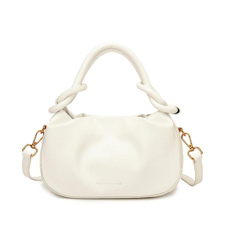 PU Solid String Sewing Fashion Shoulder Bags High Quality Temperament Women's Handbags Hard Exquisite Ladies Bags