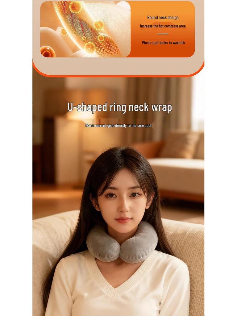 U-förmiger Heißwasserbeutel für die Halswirbelsäule: Explosionsgeschützter verdickter Schal-Kissen für Nacken-, Schulter- und Kopfschmerzlinderung.