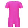Kinder Jungen Mädchen Kurzarm Einfarbig Dehnbar Ballett Tanz Gymnastik Trikot Overall Unitard