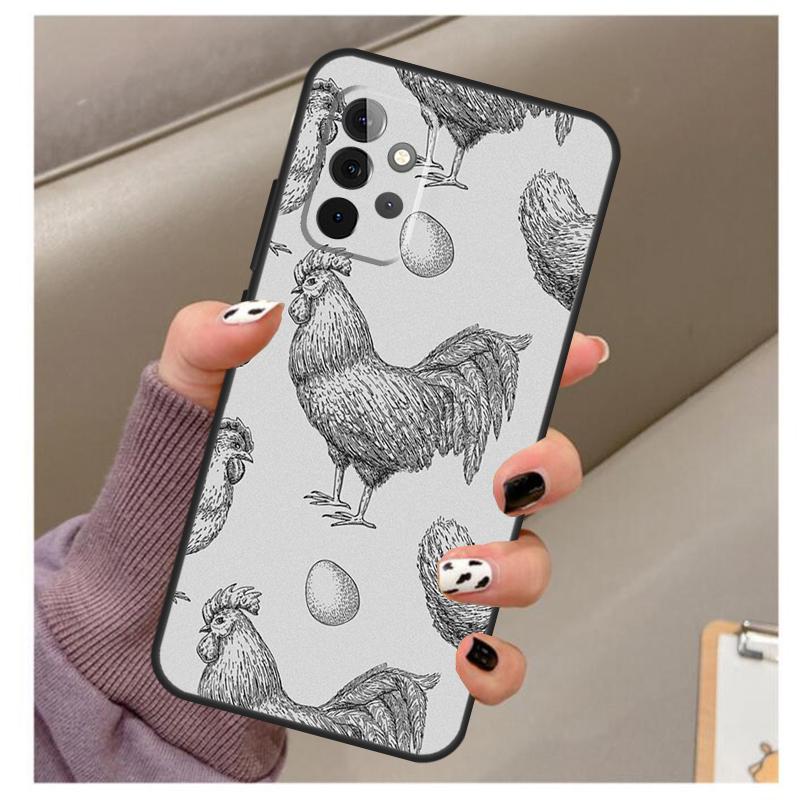 Chicken Pattern Case For Samsung Galaxy A34 A54 A14 A06 A16 A26 A36 A56 A12 A32 A52 A13 A33 A53 A15 A35 A55