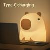 Cute Silicone Capybara Night Light Children's Nightlight Gift USB Rechargeable Animal Touch Bedside Slepp Lamp Timing Function