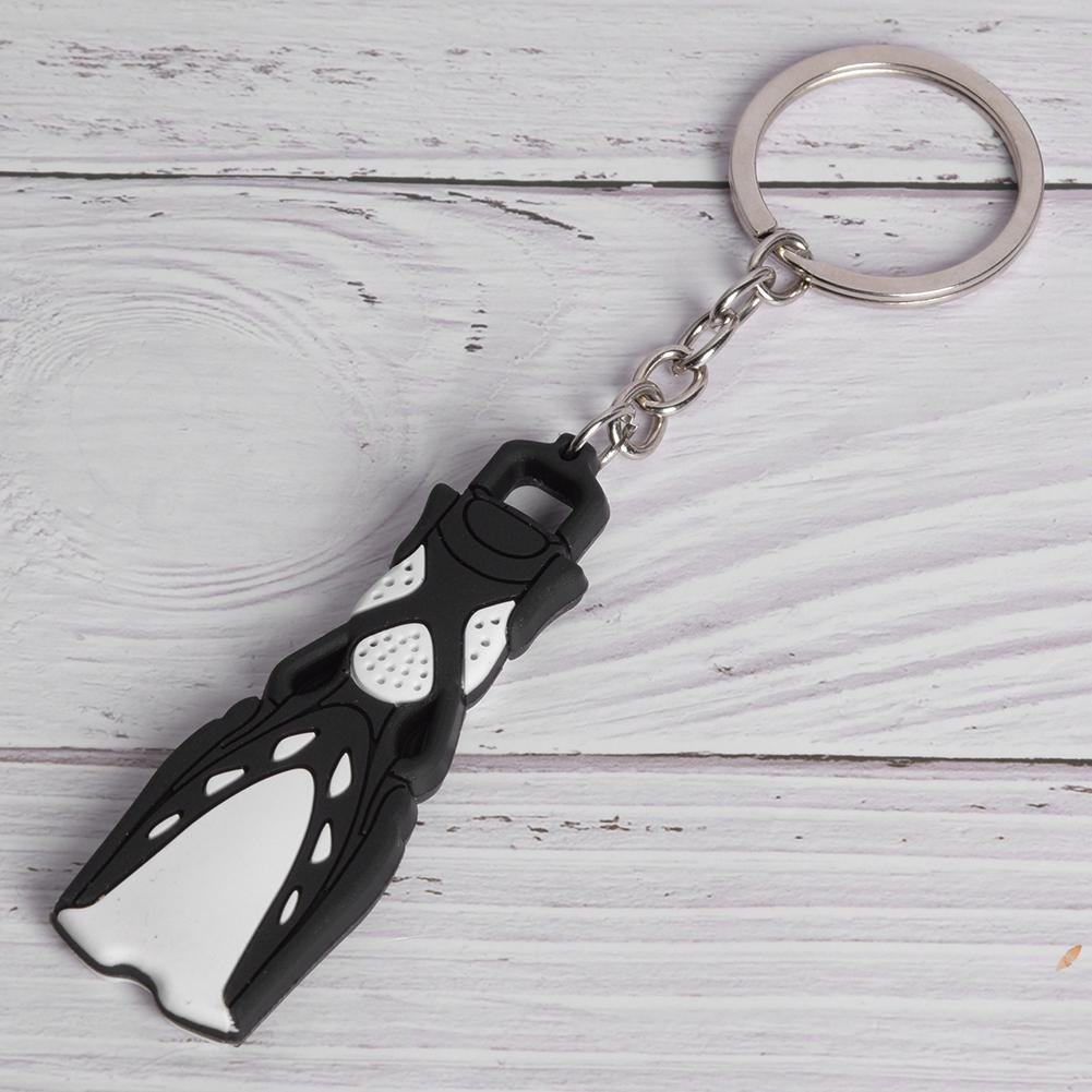 PVC Diving Theme Key Unique Short Flipper Shape Keychain Fin Key Gift
