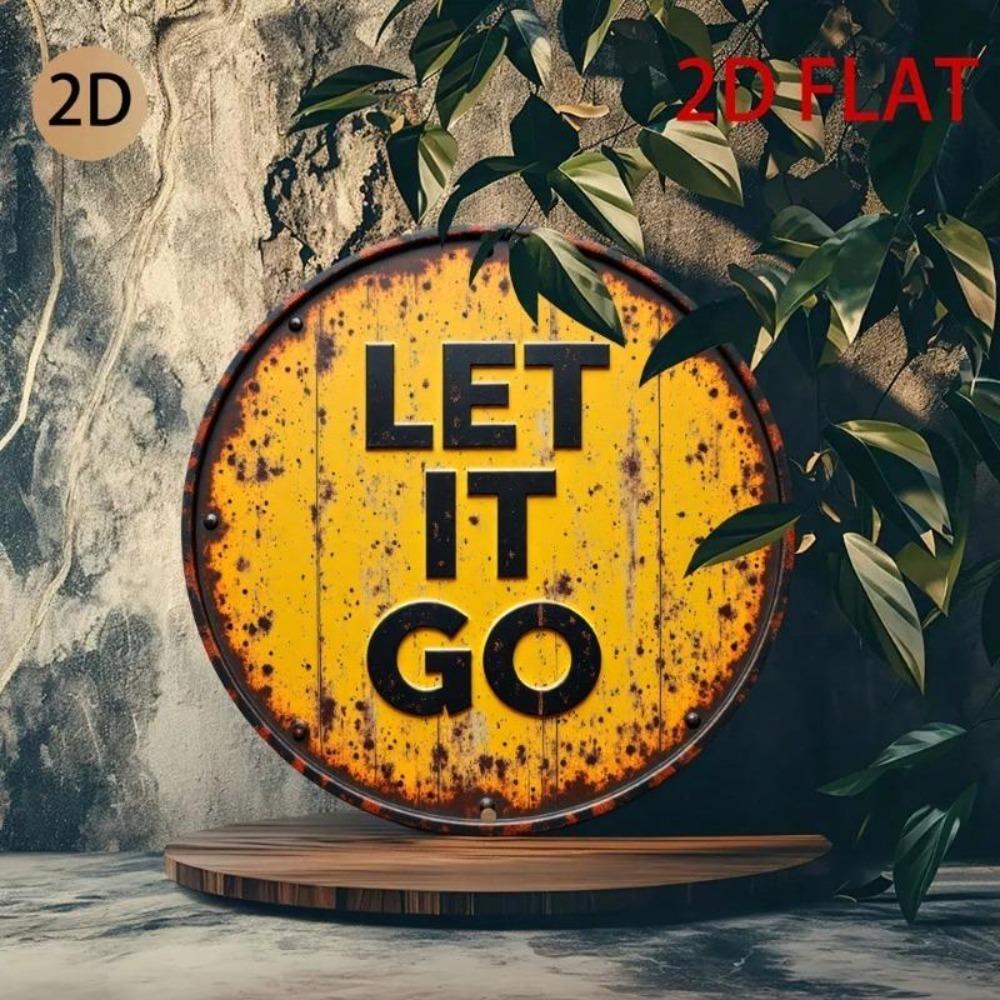 Rustic Metal Wall Art Let It Go Sign Vintage Home Decor Garage Workshop