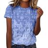 Sommer Rund Hals 3D Blomstermønster Trykt Topp Moteriktig Casual Kortermet Dame T-skjorter