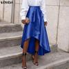 Elegant Women Side Zip-up Waist Layers Ruffled Irregular Casual Party Satin Skirts Dress
