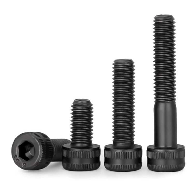 1-5 szt. Czarne Śruby Przedłużające Klasa 14.9 Stal Stopowa Wysokowytrzymała M6 M8 M10 M12 M14 M16 Gniazdo Sześciokątne Główka Cylindryczna Śruba z Gniazdem Sześciokątnym