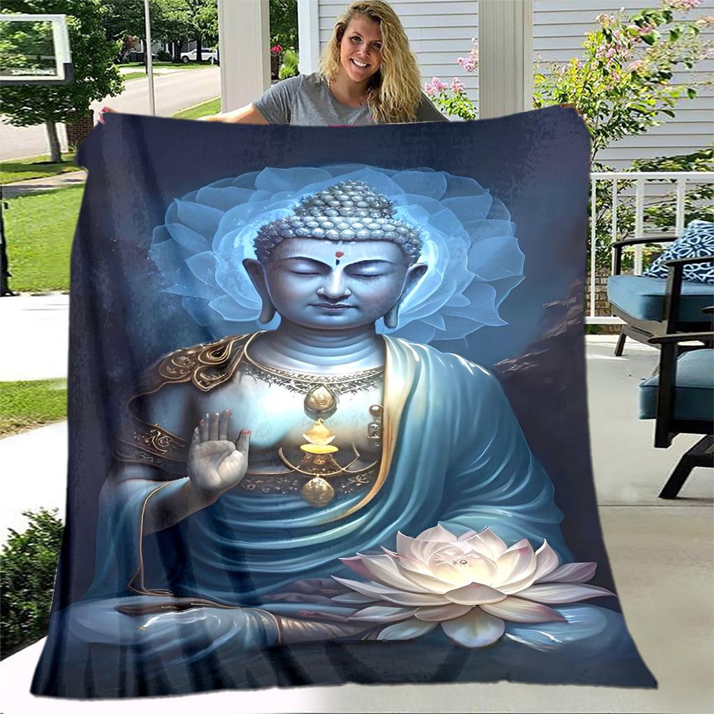 Buddhismus Buddha Šákjamuni Guanyin Bódhisattva Plyšová deka, Flanelová deka Přehozová deka do obývacího pokoje Ložnice Postel Pohovka Modlitba