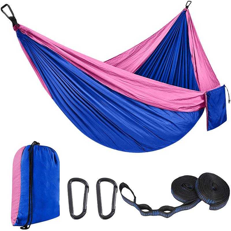 Customized Nylon Parachute Hammock: Single/Double Anti-Rollover Swing Chair for Camping & Indoor/Outdoor Use.