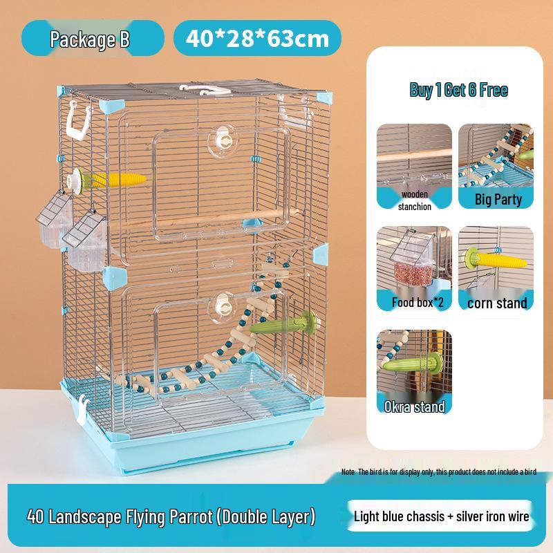 Acrylic Parrot and Budgie Cage: Large Ornamental Villa for Cockatiel, Finch & More