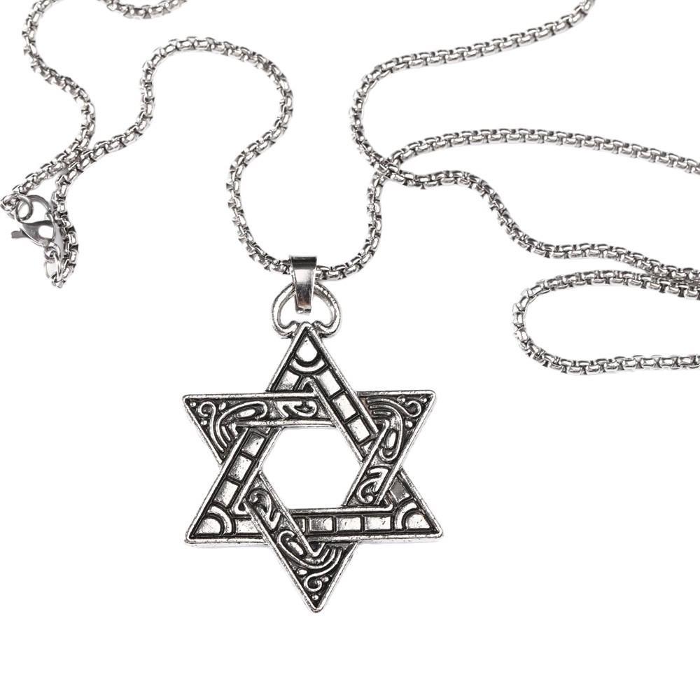 Men's Hexagram Pendant Necklace: Korean Fashion, Vintage Style, Street Hip Hop Accessory