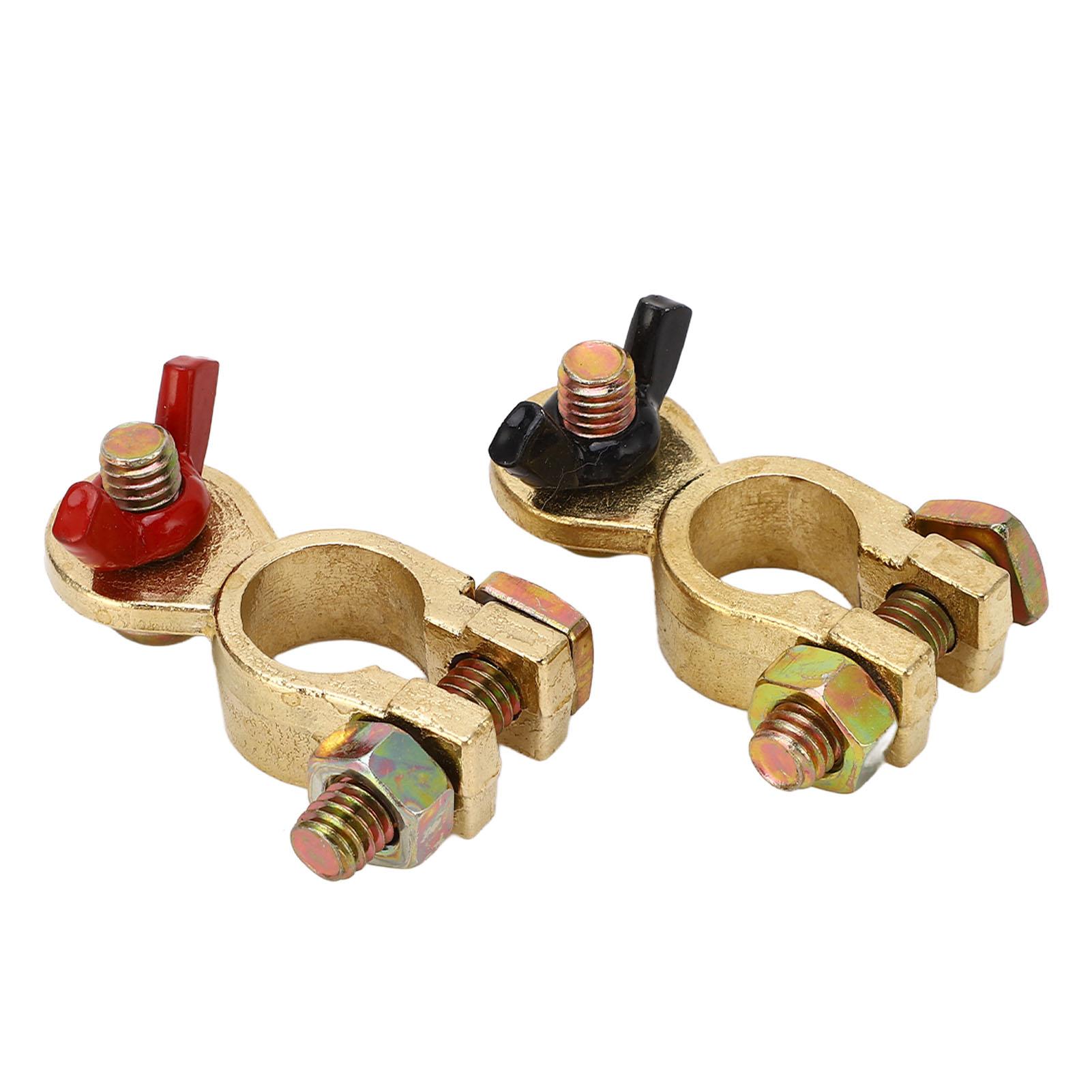 

2Pcs Battery Terminal Connector Thickened Brass Strong Conductivity Battery Terminal for Car Boat