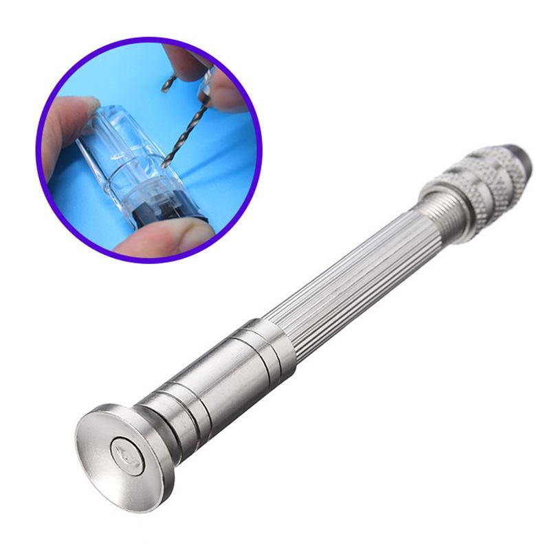 11pcs Drilling Rotary Tool Manual Twist Drill Bit Watchmaker Pin Vice Watch Repair Tools Mini Hand Drill Woodworking Tools
