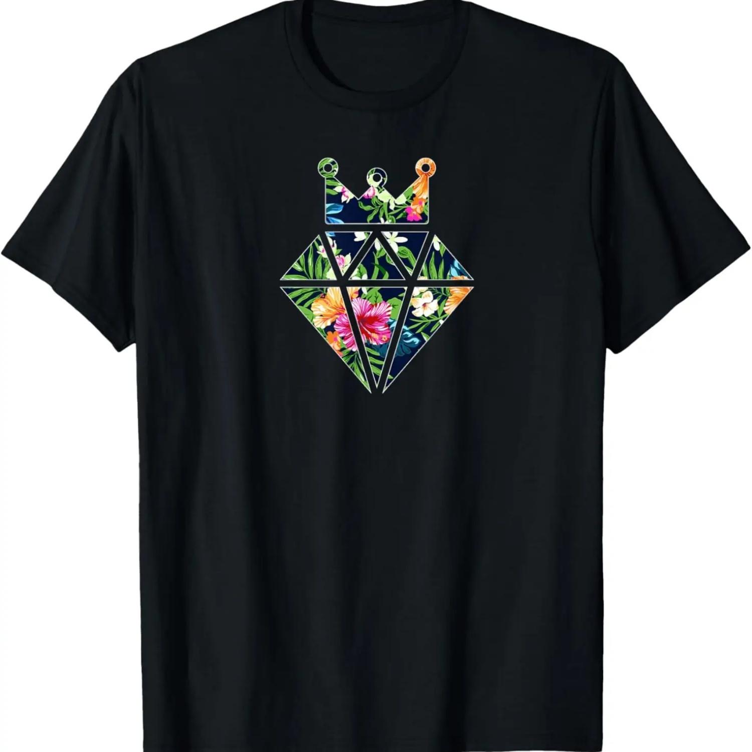 Rhombus Crown Shape with African Pattern, Black History T-Shirt S