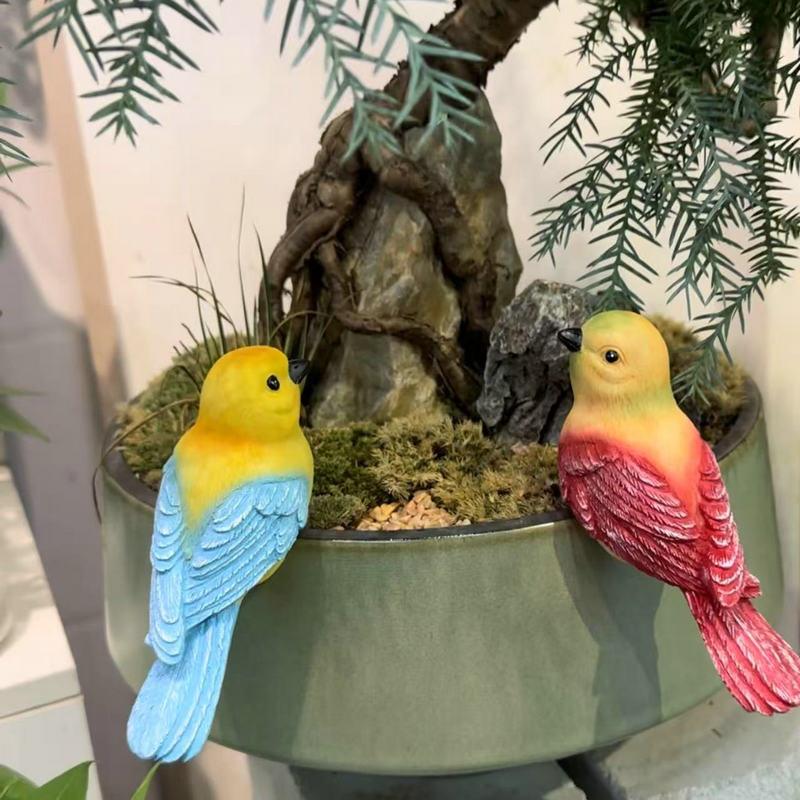 Garden Bird Statue Flower Pot Hugger Outdoor Decor For Tree, Resin Bird Figurine Plant Pot Decorations For Fence Balcony Patio