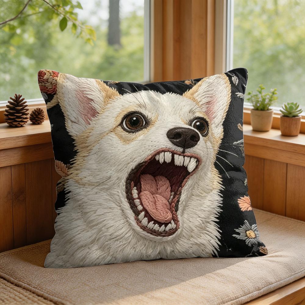 2D Scream Animals Retro Kissenbezug Seidiger Kurzer Plüsch Unsichtbarer Reißverschluss Staubdicht Sofakissenbezug Für Heimdekoration