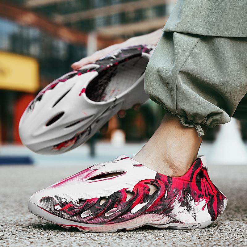 Unisex Beach Sandals EVA Women Men Hollow Garden Shoes Slip On Men Slippers Tie-dyed Designer Hole Slippers Sneakers Water Shoes