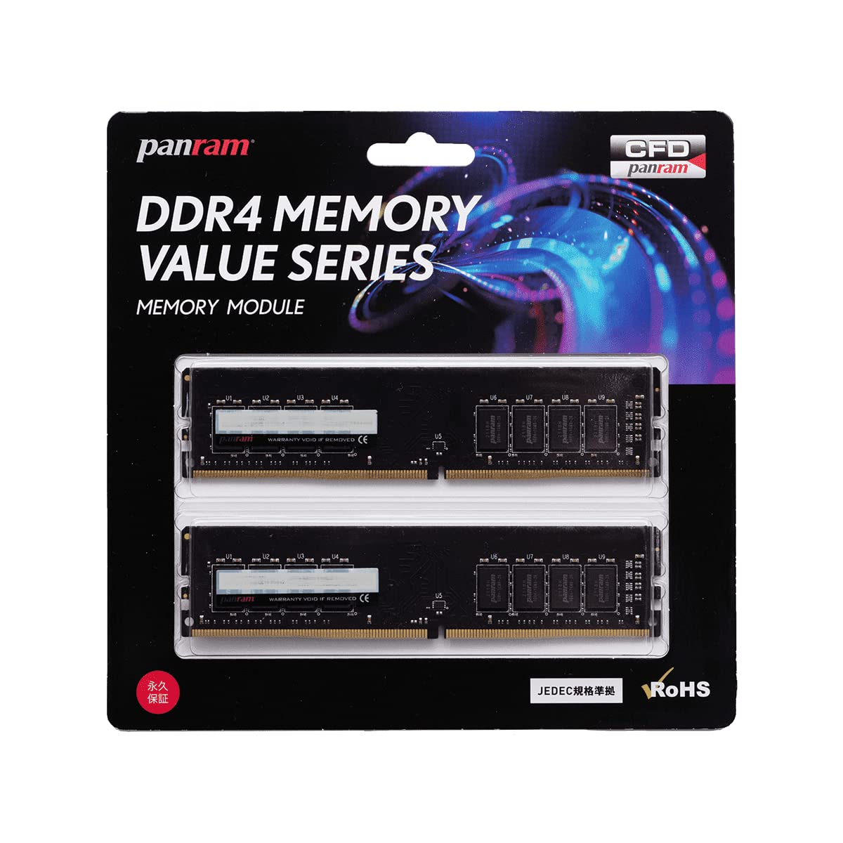 

CFD Sales CFD Sales Panram Desktop PC Memory 8GB x 2 288pin DIMM Довічна гарантія Гарантована сумісність DDR4-2666 (ПК4-21300) W4U2666PS-8GC19
