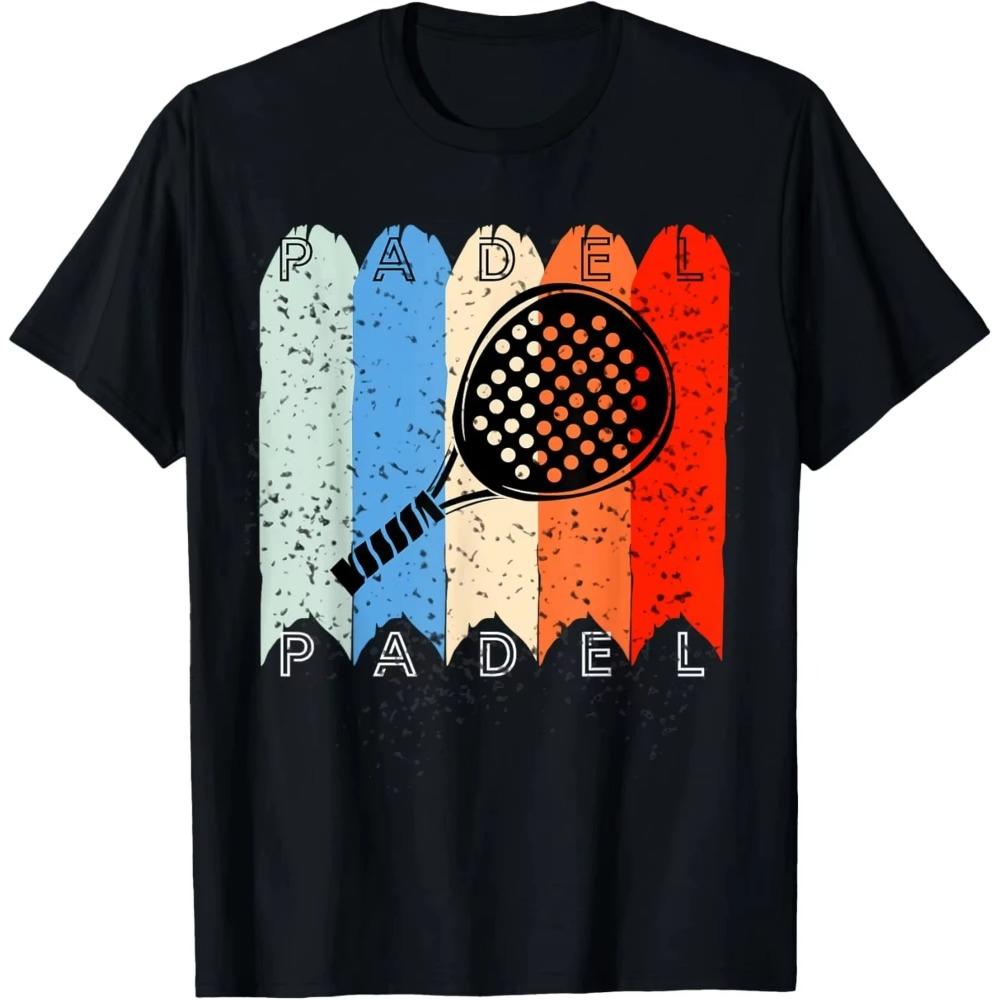Pádlová tenisová raketa Míček Vintage barvy Pánské tričko Ležérní sportovní Streetová trička Oblečení pro páry Streetwear Pánská trička Topy