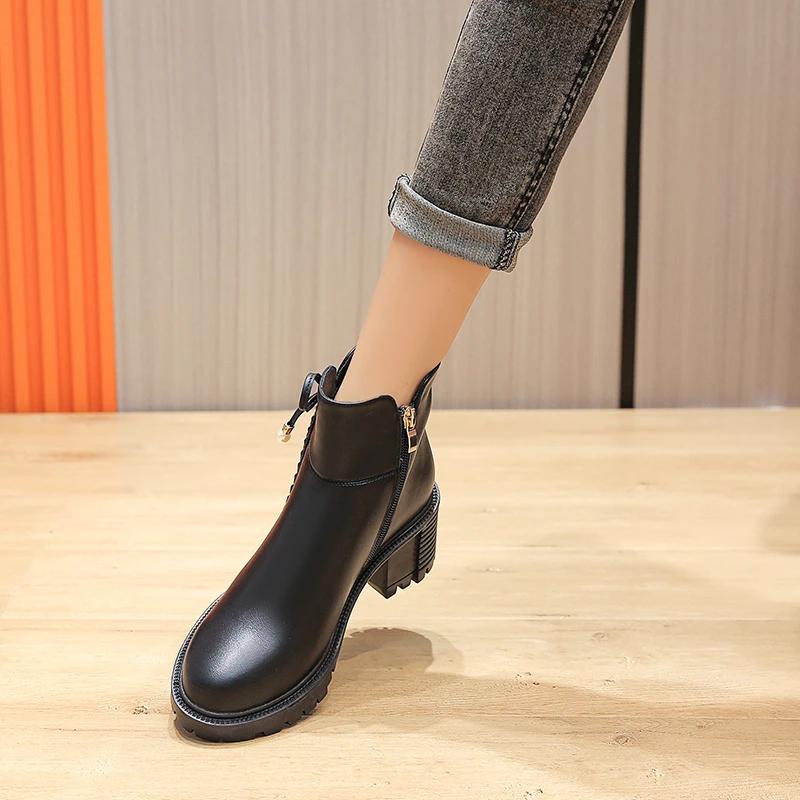 Winter Elegant Ankle Boots Women Korean Fashion Bow Designer Fairy Combat Boots Female Pure Color Non-slip Casual Boots 2024 New
