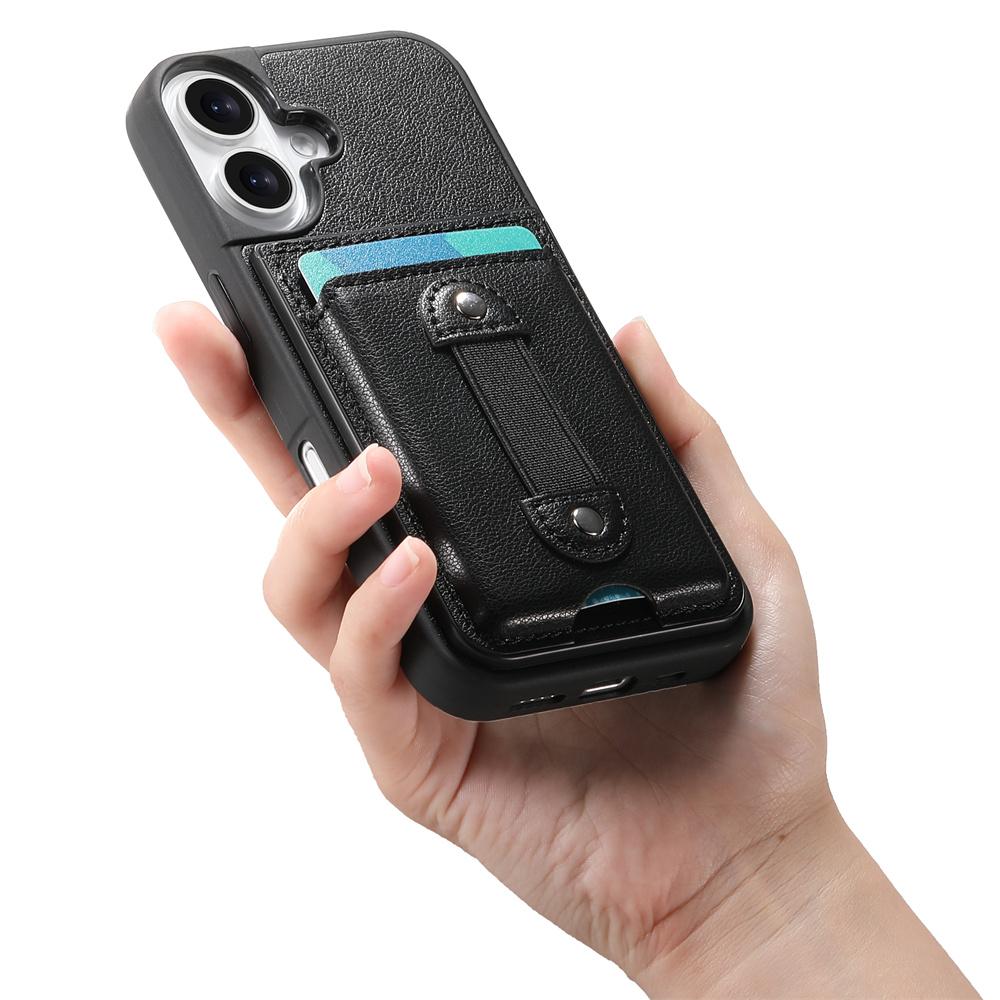 Elastic Wristband Wallet Card Phone Case for IPhone 17 Air 16E 15 14 Plus 13 12 11 Pro Max Leather Shockproof Protection Cover