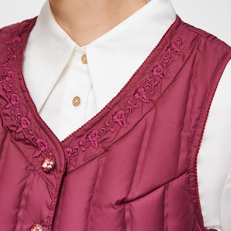 Snowflying Women's V-Neck Floral Down Vest