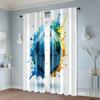 Set Of 2 Curtain Football Club Fabric Without Rod Outdoor Decorations Ldeal Bedroom Living Room Semi Polyester With Sheer Perfect For