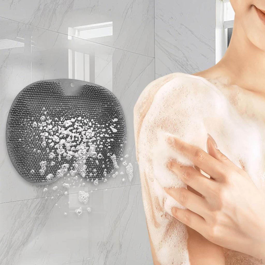 Back Scrubbing Pad for Feet in Shower with Space Saving Design And Suction Cups
