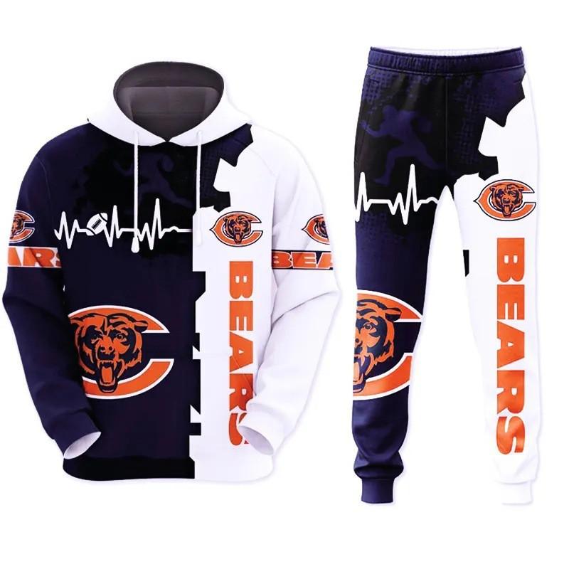 NFL Football Tracksuit Set 3D Print Hoodie Loose Pants Mens Sportswear