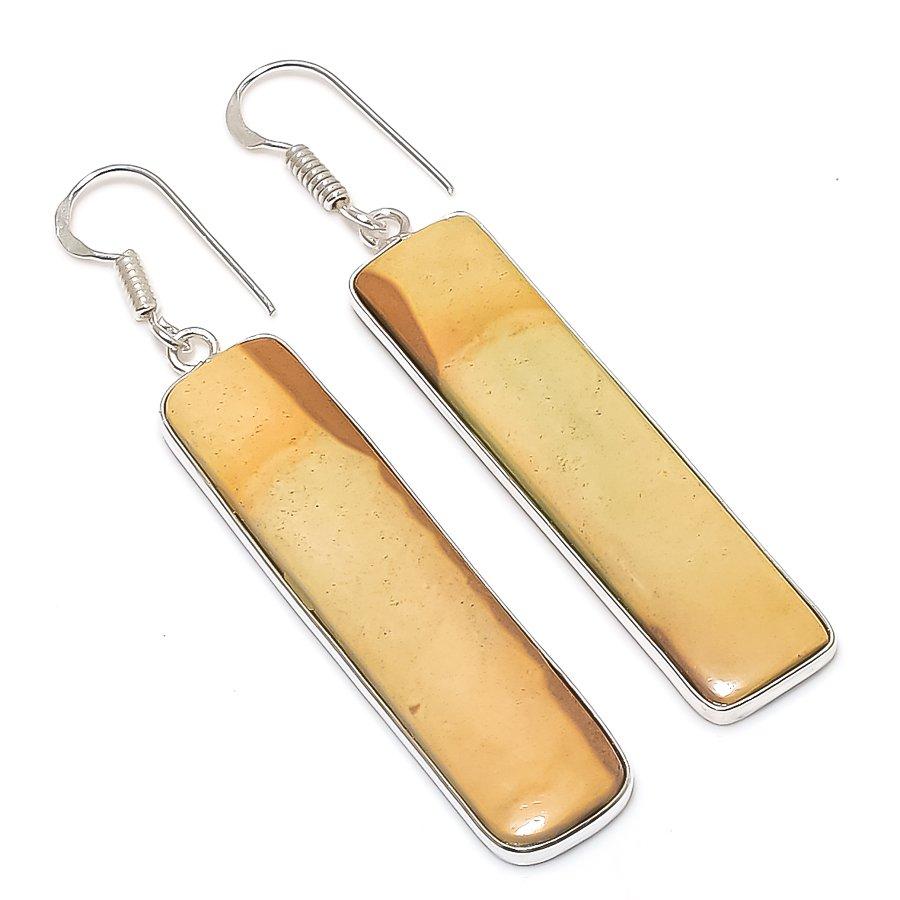

Natural Picasso Jasper Gemstone 925 Sterling Silver Jewelry Earring 2.56 z1l30