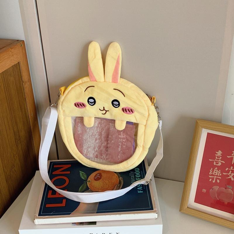 Neue niedliche Plüsch-Cartoon-Puppe Tasche Damen zweidimensionale Stickerei Plüsch Schmerztasche leichte Umhängetasche