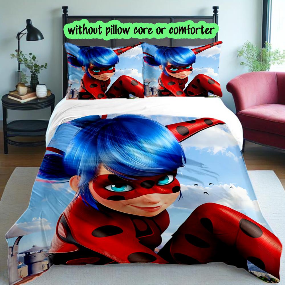 3pcs K-pop Hunter Pattern Duvet Cover and Pillowcases, Home Textiles Skin-friendly Machine Washable, Unique Birthday Gift