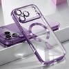 Luxury Transparent Electroplating Magnetic Case for 17 Air 16 15 14 13 12 11 Pro Max Plus Lens Protection Soft Back Cover
