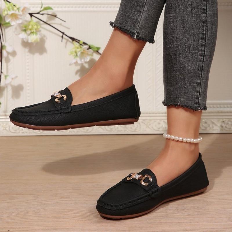New Large-sized Women's Shoes with A Round Toe, Shallow Opening, Low Heel and Flat Flat Casual Single Shoe