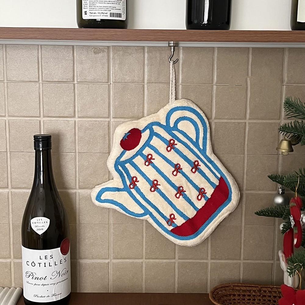 

Cute Cartoon Hand Towel Absorbent Quick-drying Kitchen Towel Household Hanging Handkerchief Creative Wall Hanging Decorative Rag