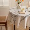 Waterproof Cotton Linen Embroidered Tablecloth for Dining or Coffee Table