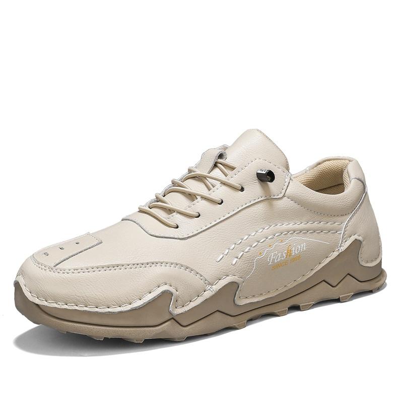 

Мода Новые Мужские Повседневные Кожаные Туфли Уличные Кроссовки Модная Спортивная Обувь Досуг Прогулки Tenis Masculino Универсальная Мужская Трекинговая Обувь 46 песочный