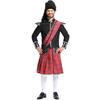 Scotland Kilt Red Tartan Men's Scottish Halloween Costume