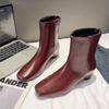 Retro NEW 2025 Autumn Winter  Boots Women's Simple Square Head Thi Heel High Heel ort Boots Ele ort Boot