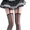 Ultra-Thin Black Vertical Stripe Garter Stockings – Sexy One-Piece Thigh-Highs for Women