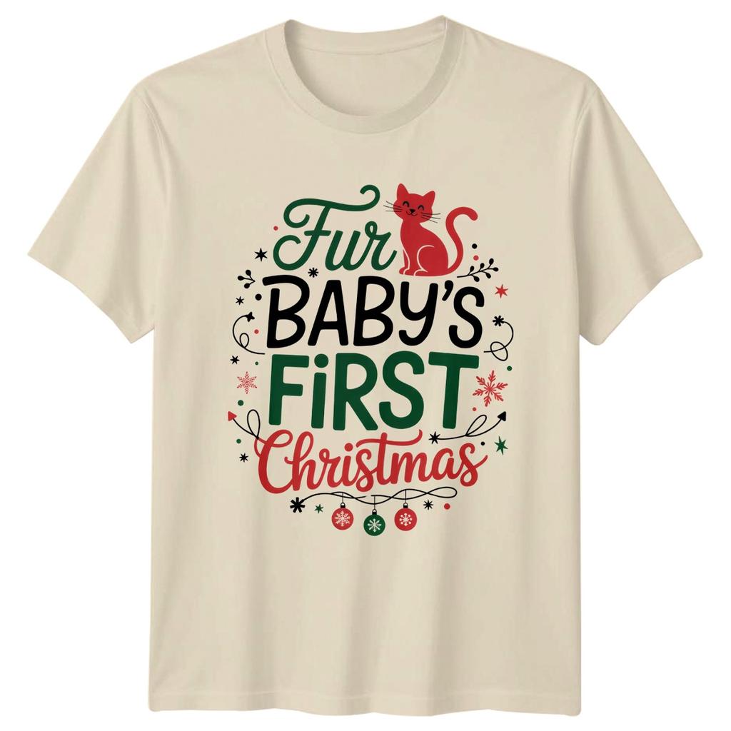 Fur Babys First Christmas Cat Holidays Christmas Unisex Unisexs TShirt Unisexs Tee